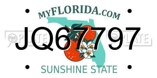 JQ67797 Florida License Plate