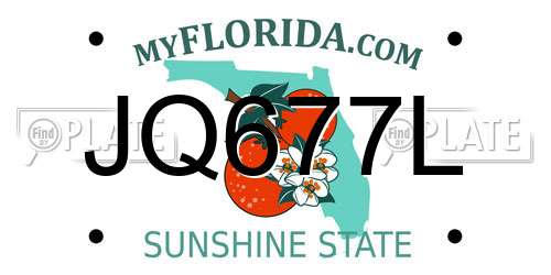 JQ677L Florida License Plate