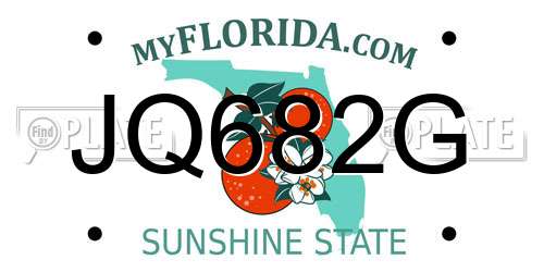 JQ682G Florida License Plate