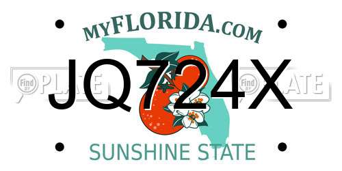JQ724X Florida License Plate