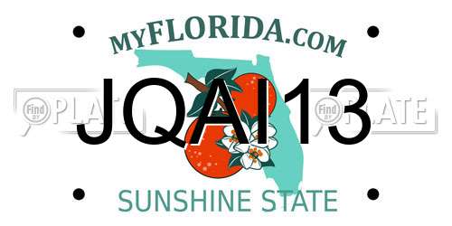 JQAI13 Florida License Plate