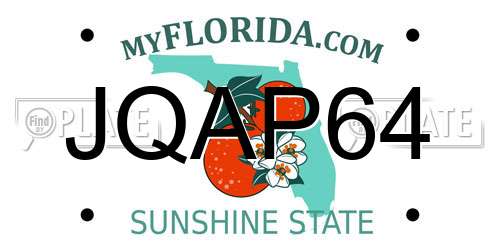 JQAP64 Florida License Plate