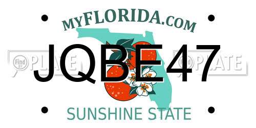 JQBE47 Florida License Plate