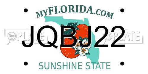 JQBJ22 Florida License Plate