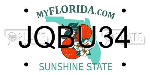 JQBU34 Florida License Plate