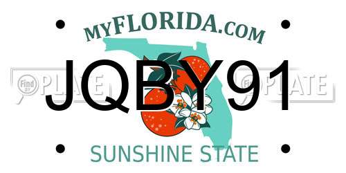 JQBY91 Florida License Plate