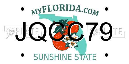 JQCC79 Florida License Plate