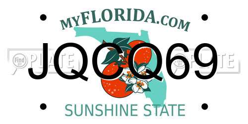 JQCQ69 Florida License Plate