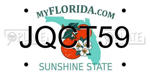 JQCT59 Florida License Plate