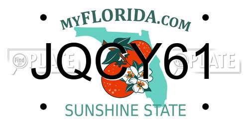 JQCY61 Florida License Plate