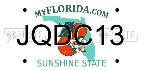 JQDC13 Florida License Plate