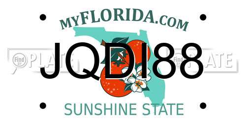 JQDI88 Florida License Plate