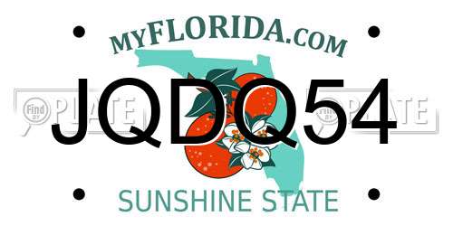 JQDQ54 Florida License Plate