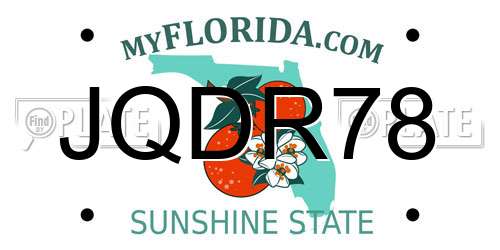 JQDR78 Florida License Plate