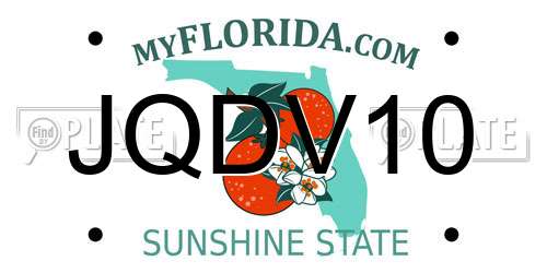 JQDV10 Florida License Plate