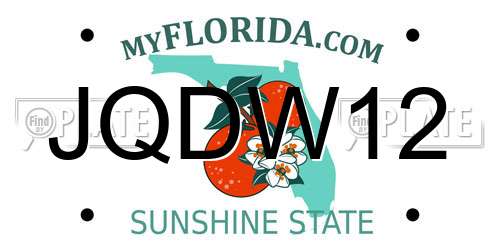 JQDW12 Florida License Plate
