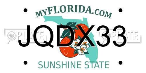 JQDX33 Florida License Plate