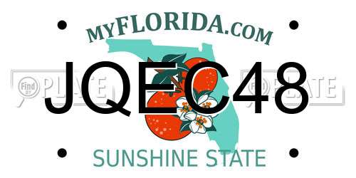 JQEC48 Florida License Plate
