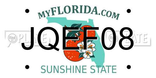 JQEF08 Florida License Plate