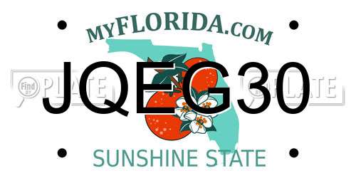 JQEG30 Florida License Plate