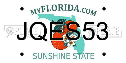 JQES53 Florida License Plate