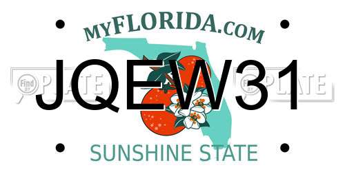 JQEW31 Florida License Plate