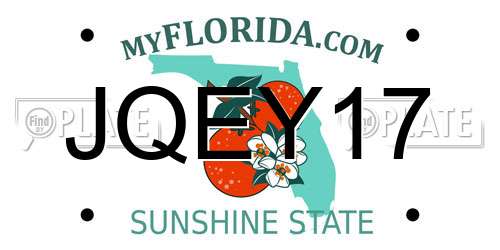 JQEY17 Florida License Plate