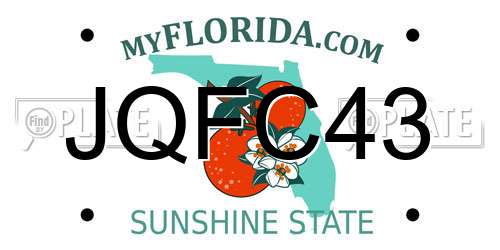 JQFC43 Florida License Plate