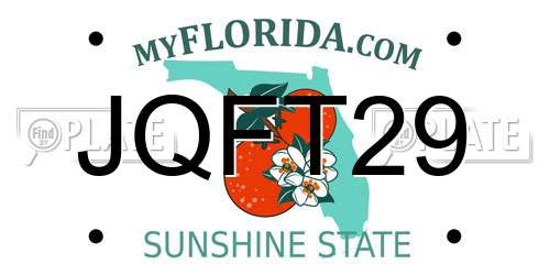 JQFT29 Florida License Plate