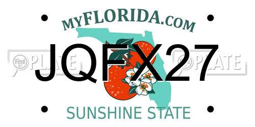JQFX27 Florida License Plate