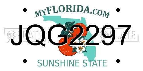 JQG2297 Florida License Plate