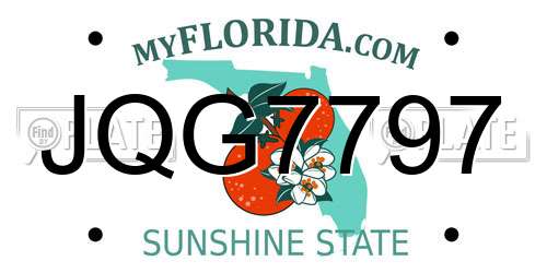 JQG7797 Florida License Plate