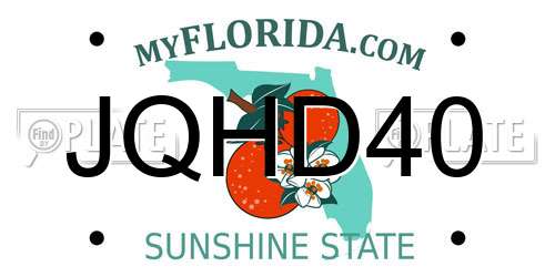 JQHD40 Florida License Plate