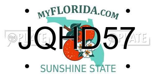 JQHD57 Florida License Plate