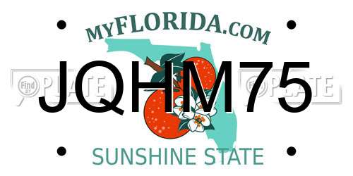 JQHM75 Florida License Plate