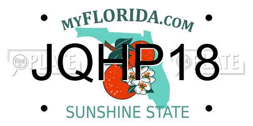 JQHP18 Florida License Plate