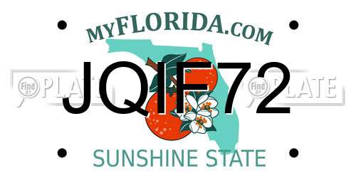 JQIF72 Florida License Plate