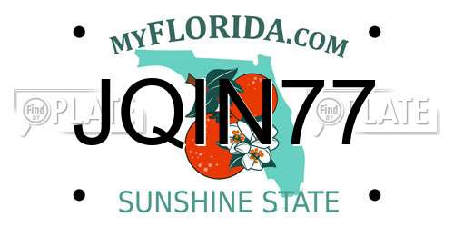 JQIN77 Florida License Plate