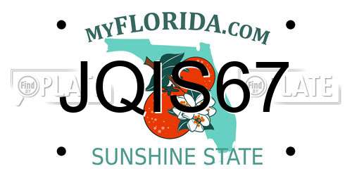 JQIS67 Florida License Plate