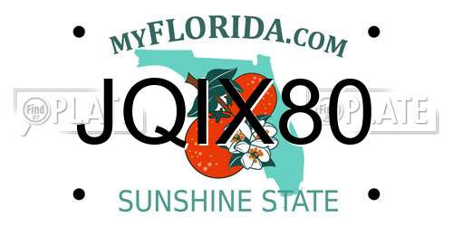JQIX80 Florida License Plate