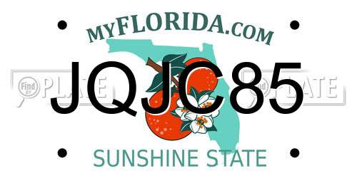 JQJC85 Florida License Plate