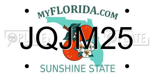 JQJM25 Florida License Plate