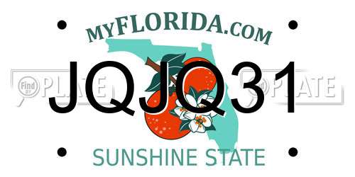JQJQ31 Florida License Plate