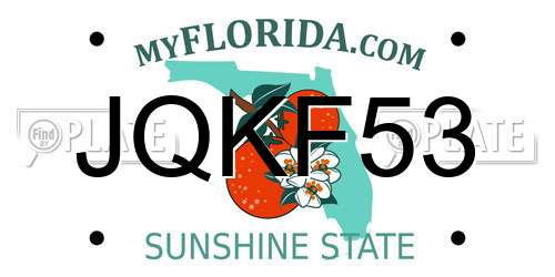 JQKF53 Florida License Plate