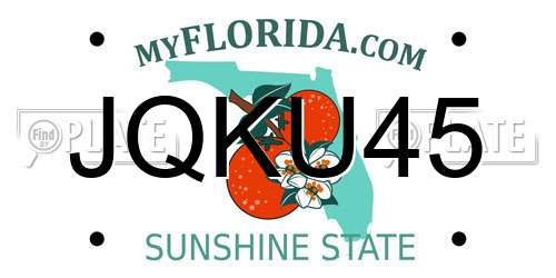 JQKU45 Florida License Plate