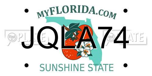 JQLA74 Florida License Plate