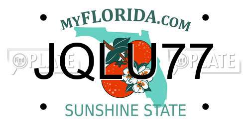JQLU77 Florida License Plate