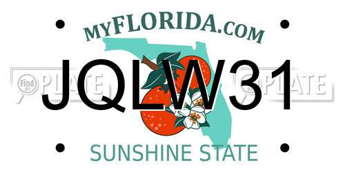 JQLW31 Florida License Plate