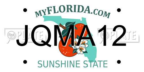 JQMA12 Florida License Plate