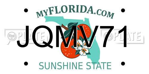 JQMV71 Florida License Plate